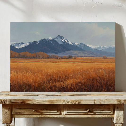 Autumn Wheat Bows To Snowy Peaks