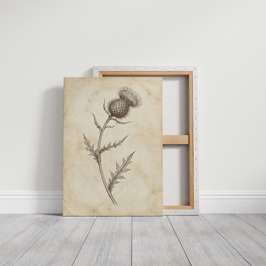 Thistle Study — Vintage Pen and Ink Botanical Print