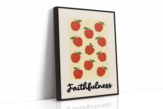 Crimson Orchard On Cream Canvas