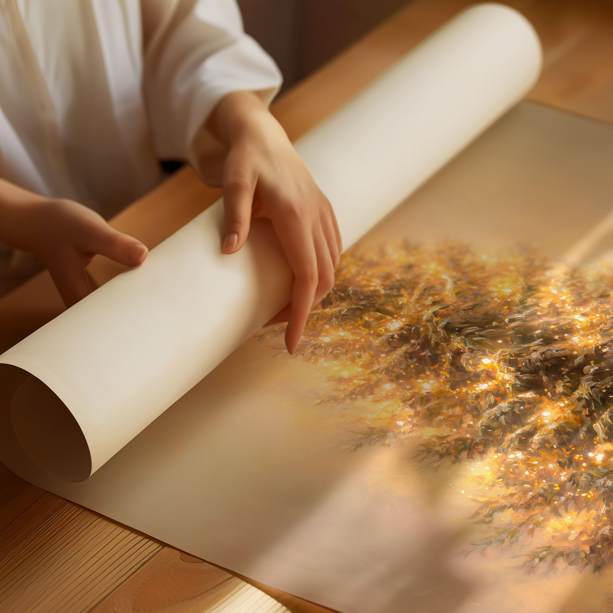 Evergreen Tales In Golden Mist