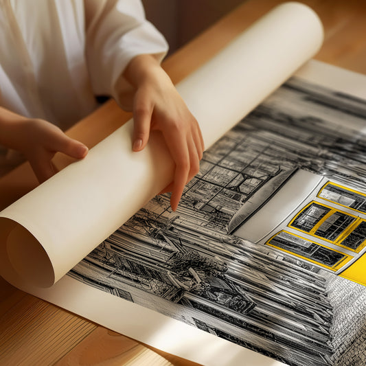 Bica Tram, Yellow on Grey