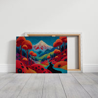 Sacred Peak Through Crimson Forest