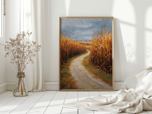 Autumn Path Through Golden Fields