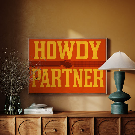 Howdy Partner Western Handshake Greeting