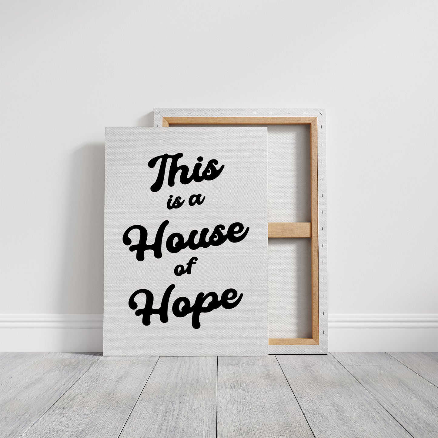 Sanctuary Words Embrace White Canvas