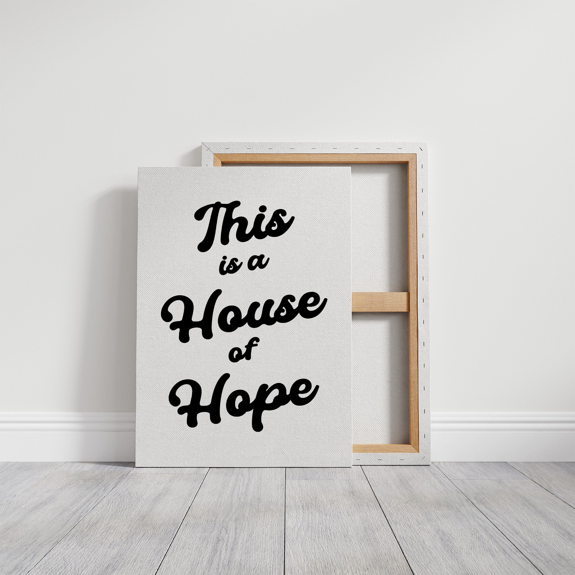 Sanctuary Words Embrace White Canvas