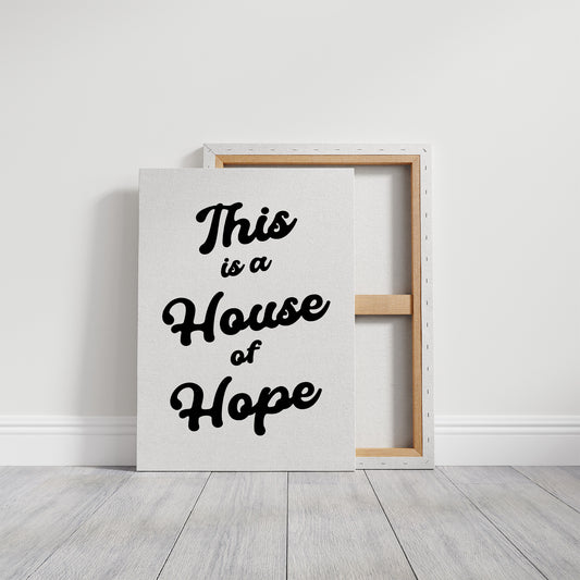 Sanctuary Words Embrace White Canvas