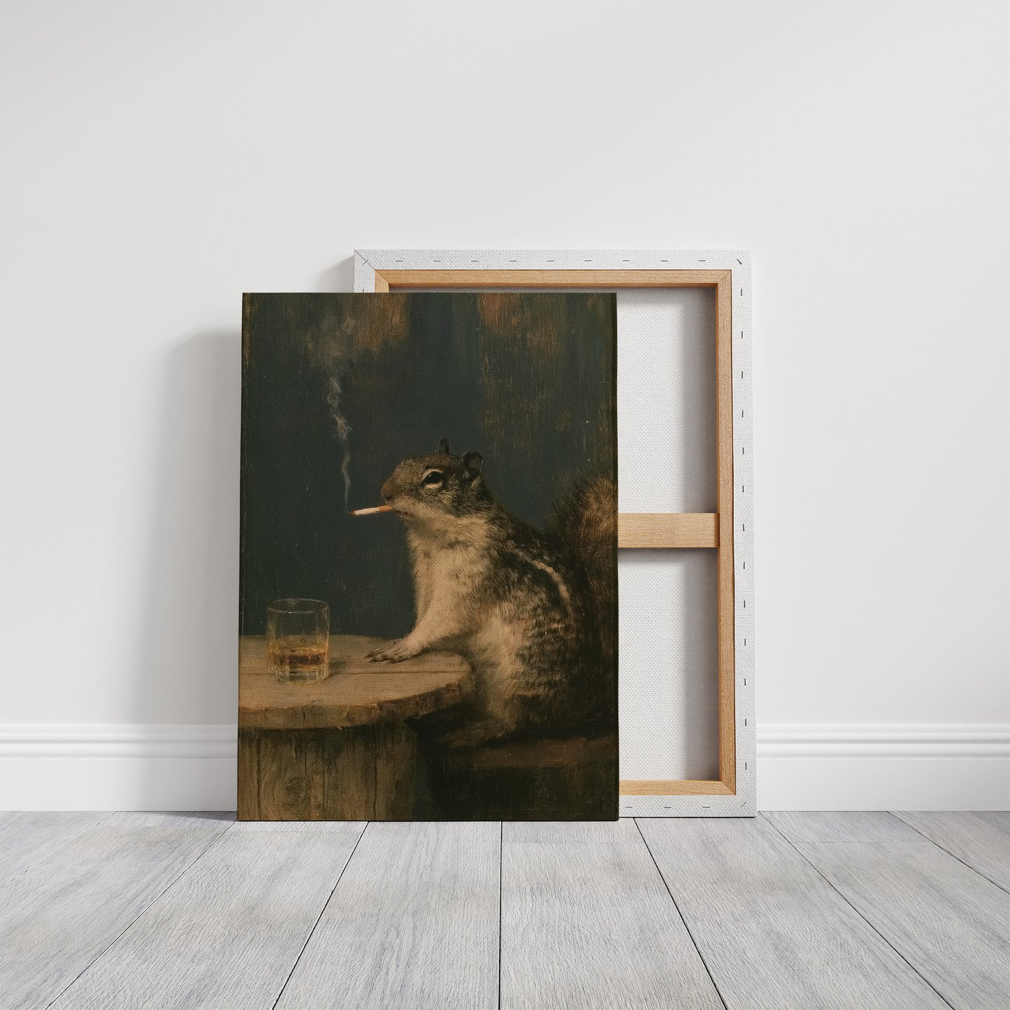 Hard Day at the Acorn Factory: Smoking Squirrel Art