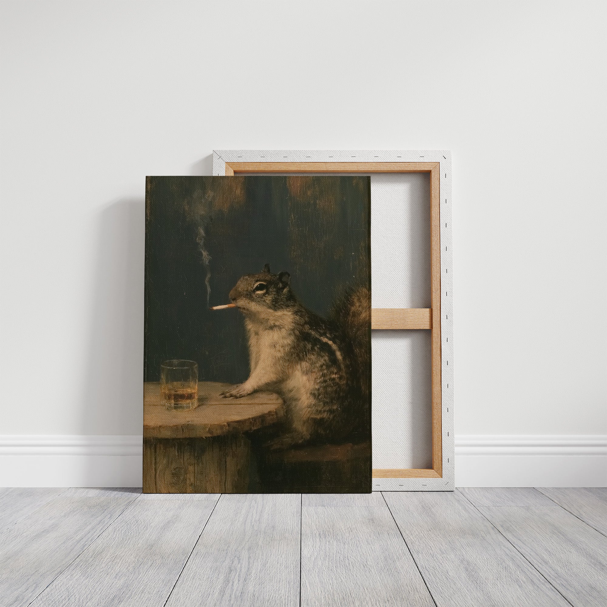Hard Day at the Acorn Factory: Smoking Squirrel Art