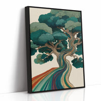 River of Color Through Pines