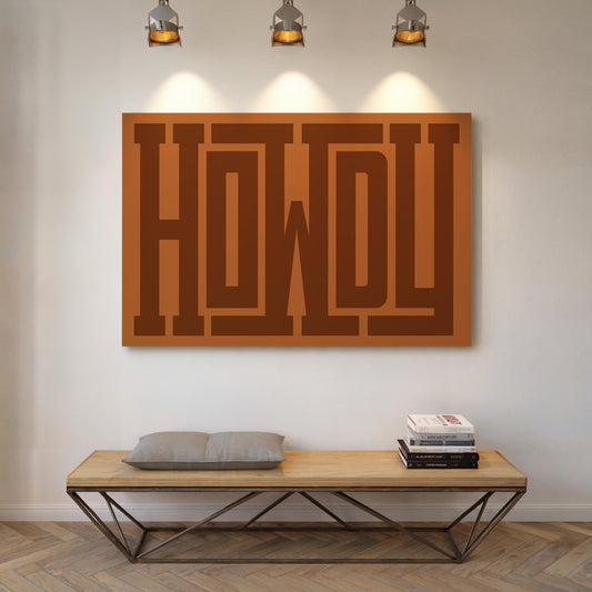 Howdy Rustic Maze Style Cowboy Art