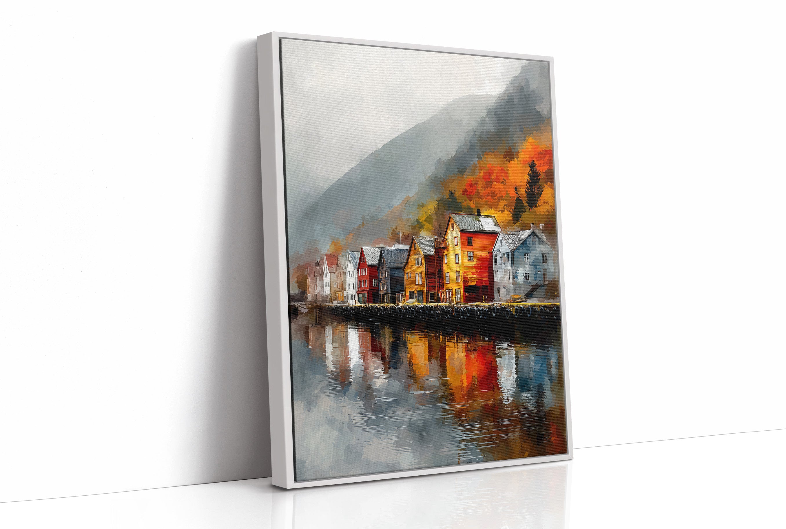 Autumn Reflections by the Fjord