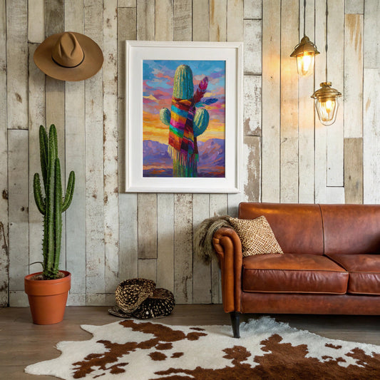 Saguaro Wears Rainbow Desert Dreams