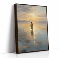 Solitary Steps Through Golden Waters