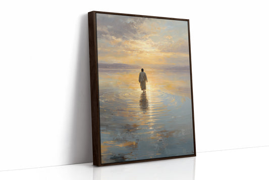 Solitary Steps Through Golden Waters