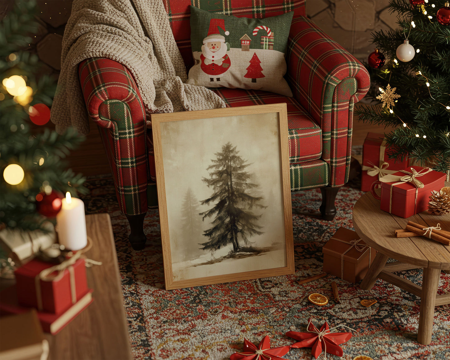 Solitary Pine Holds Winter's Memory