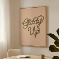 Giddy Up Rope Typography Print – Western Cowboy Wall Art