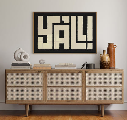 Y’ALL! Western Typography Print – Modern Cowboy Wall Art