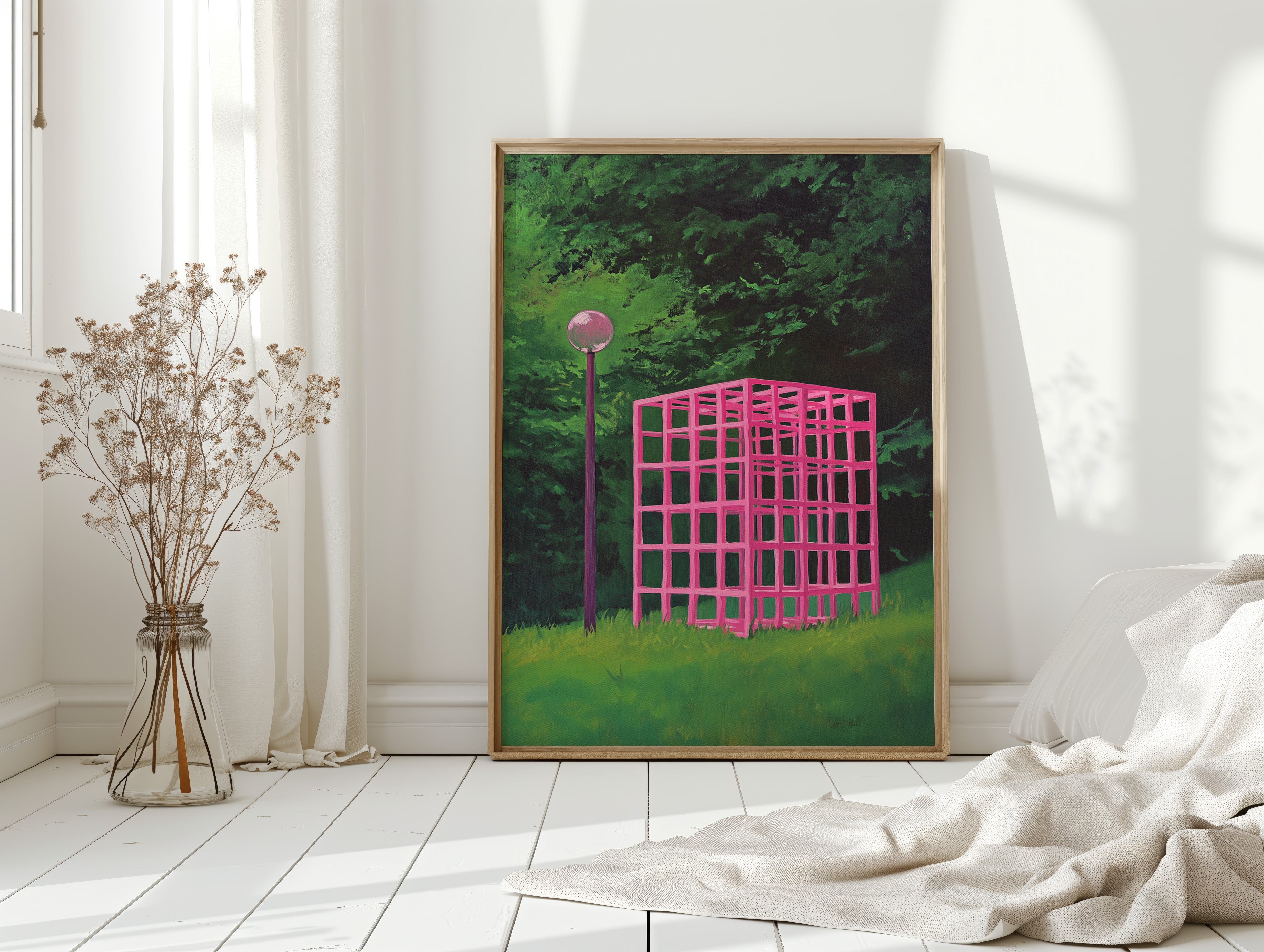 Pink Geometry Dreams In Green