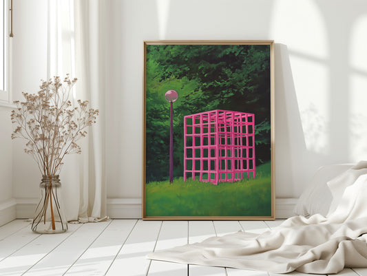 Pink Geometry Dreams In Green