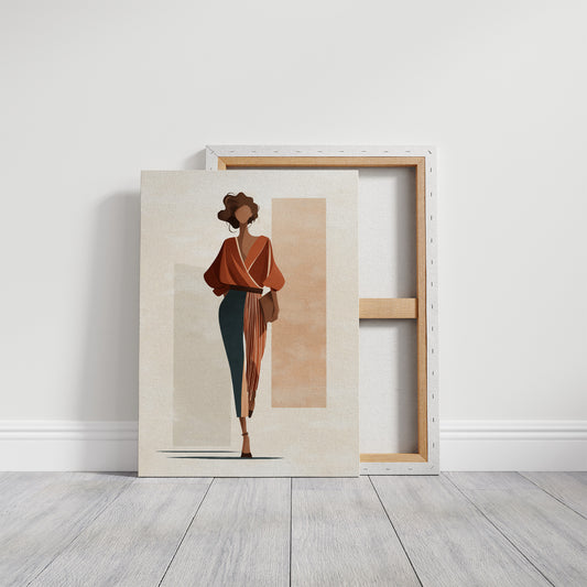 She Walks Through Autumn's Architecture