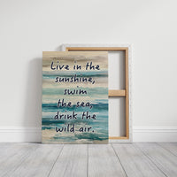 Live in the Sunshine — Coastal Abstract Quote Print