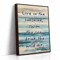 Live in the Sunshine — Coastal Abstract Quote Print