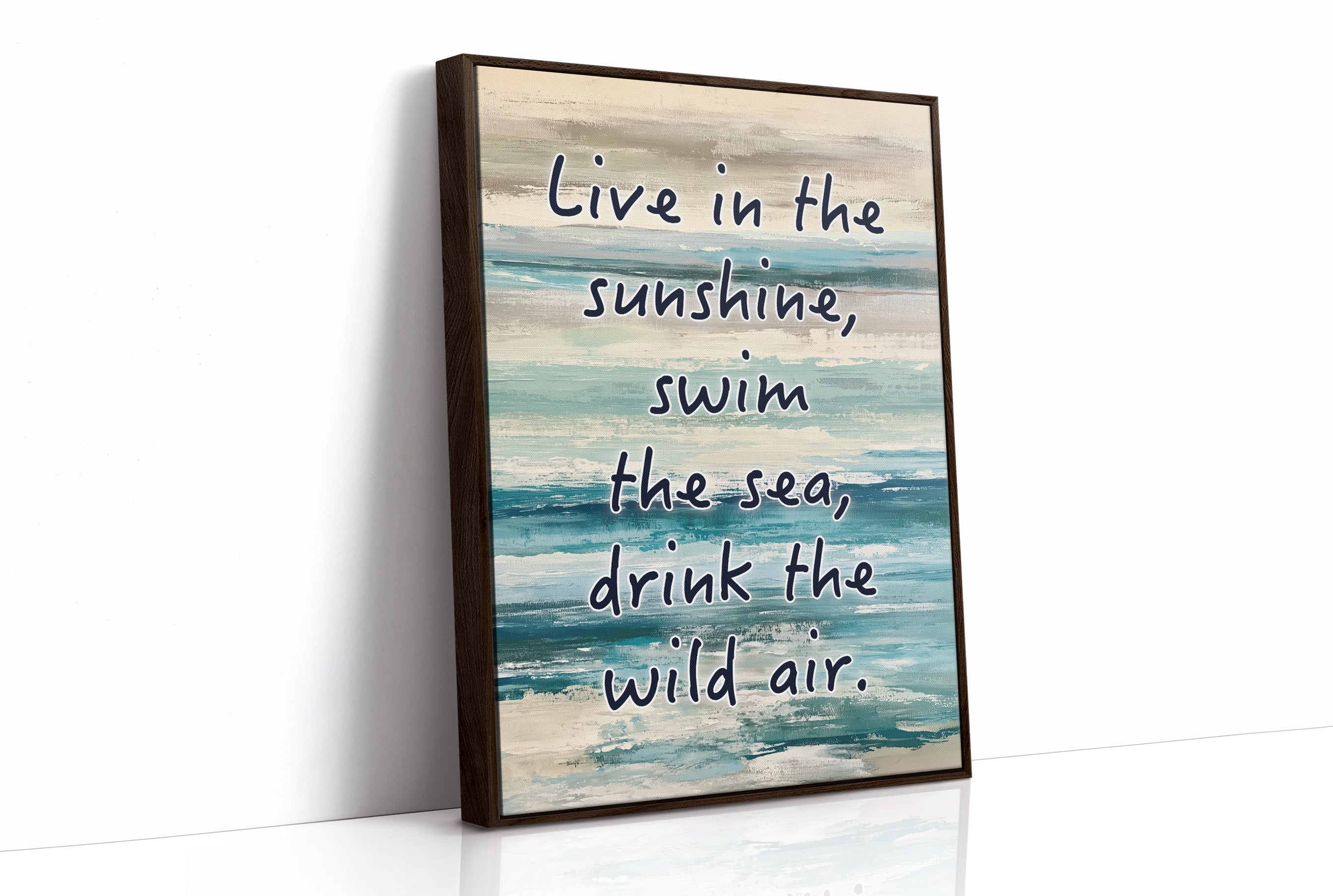 Live in the Sunshine — Coastal Abstract Quote Print