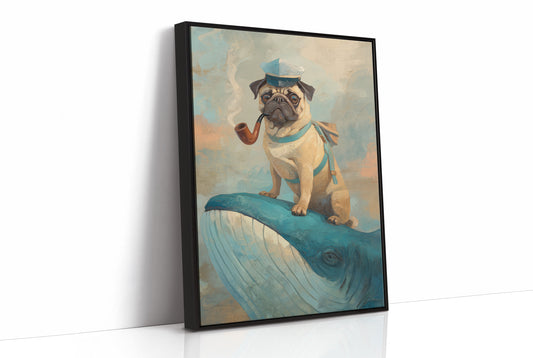 Nautical Pug's Whimsical Voyage