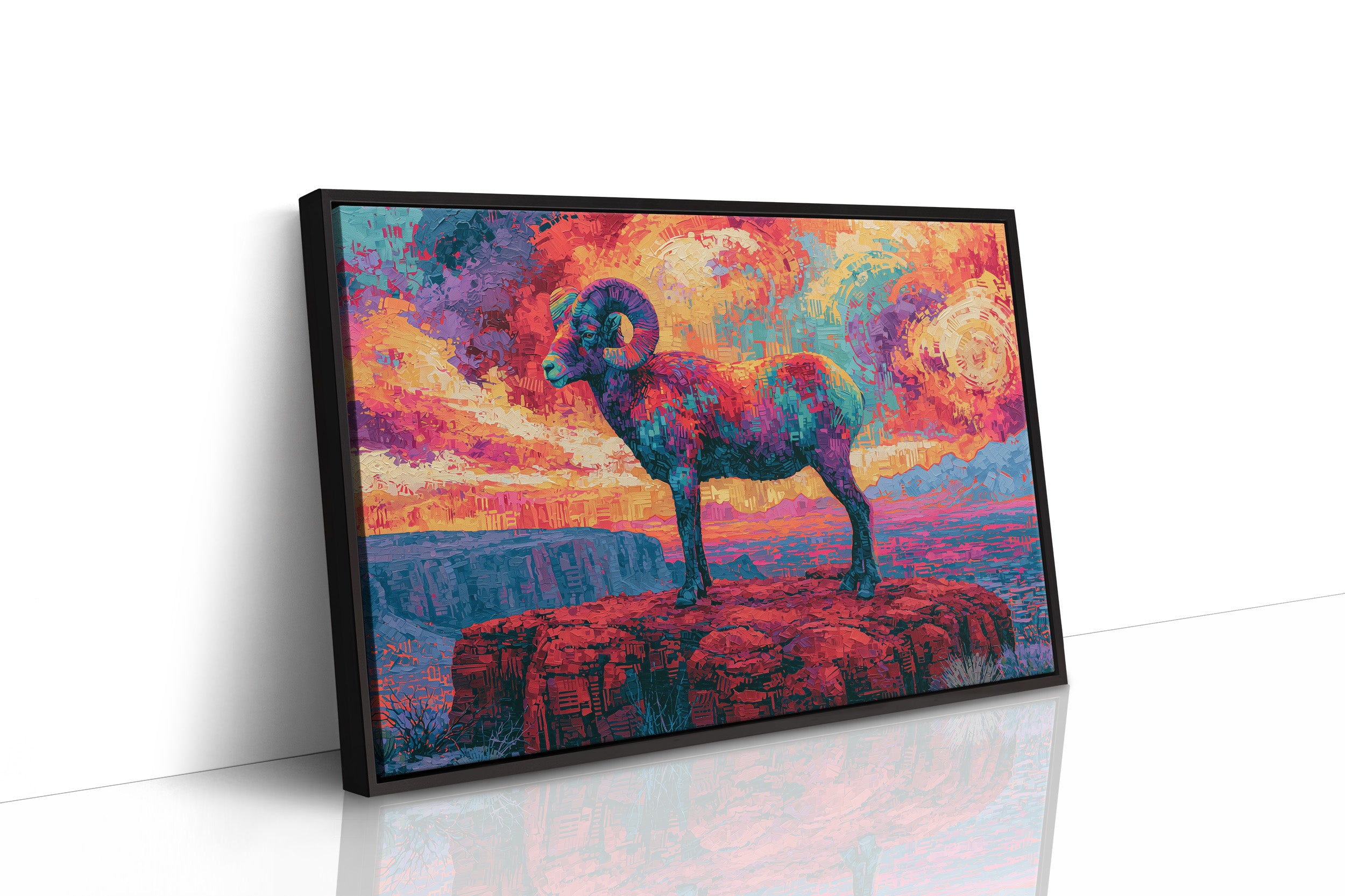Bighorn Ram, Canyon Sky Ablaze