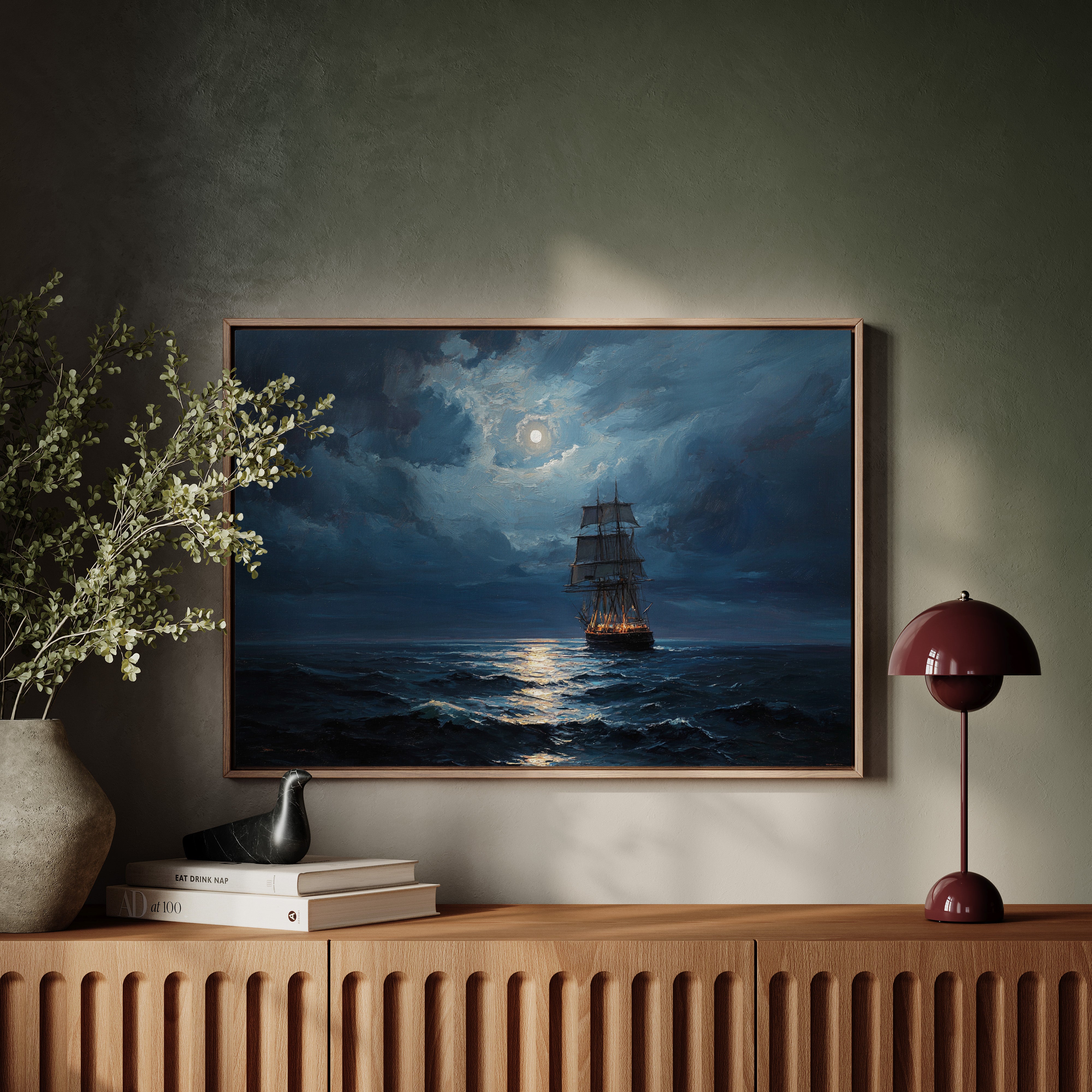 Moonlit Voyage On Ancient Tides