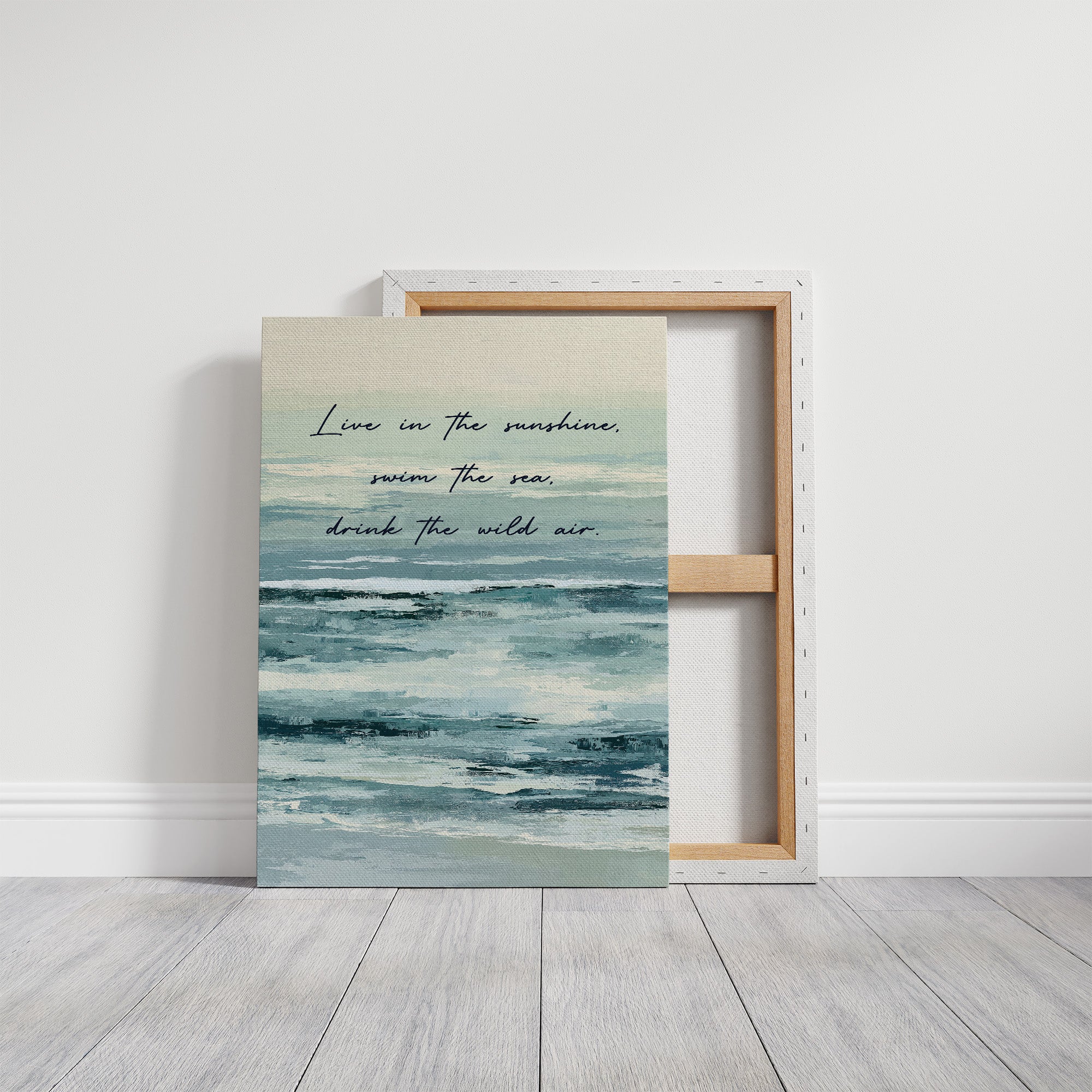 Live in the Sunshine — Seafoam Abstract Quote Print