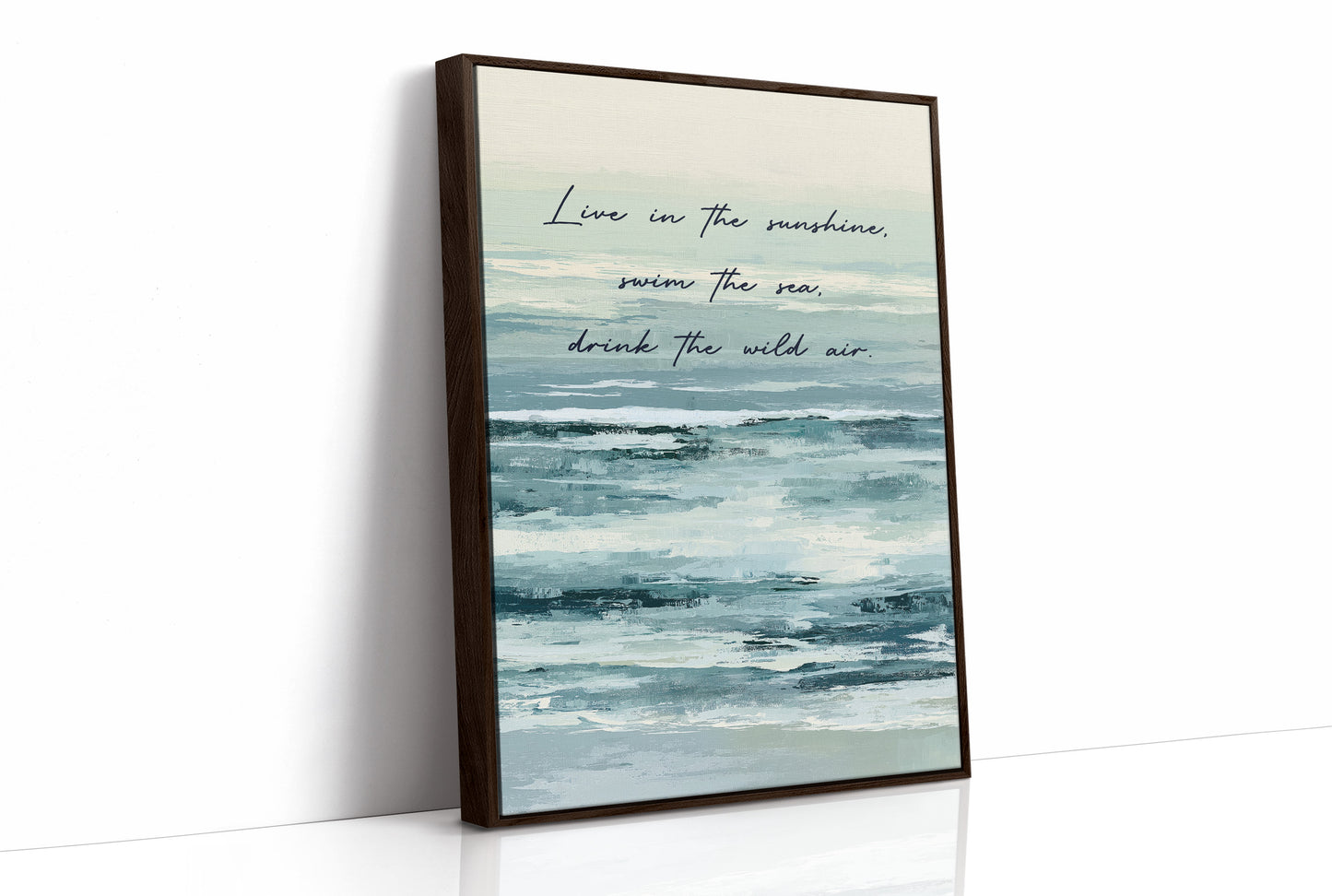 Live in the Sunshine — Seafoam Abstract Quote Print