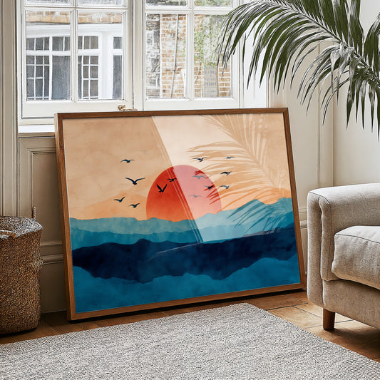 Birds Circle Morning's Coral Rise