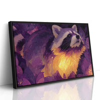 Raccoon Lit by Firelight