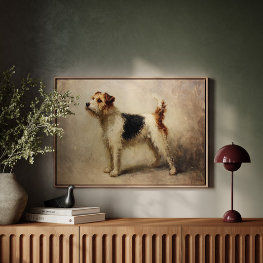 Noble Fox Terrier Stands Alert