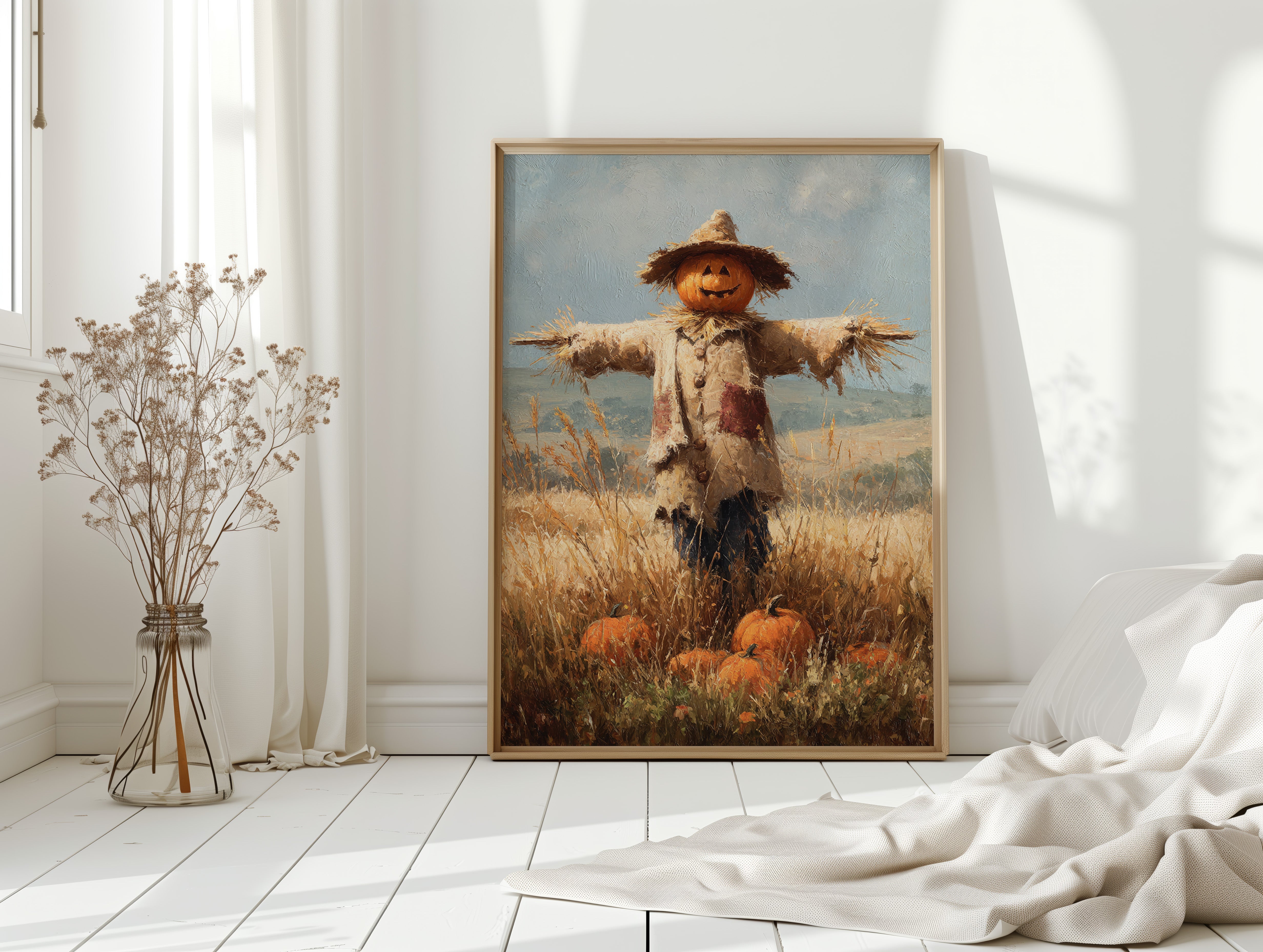 Harvest Guardian Watches Golden Fields