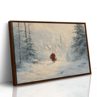 Snow Path Leads To Village Light