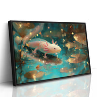 Pale Wanderer Among Turquoise Depths