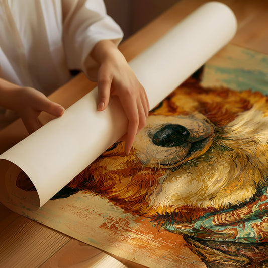 Cowboy Corgi — Impasto Western Dog Portrait