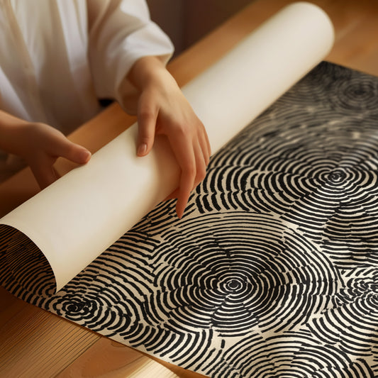 Cascading Circular Patterns in Monochrome
