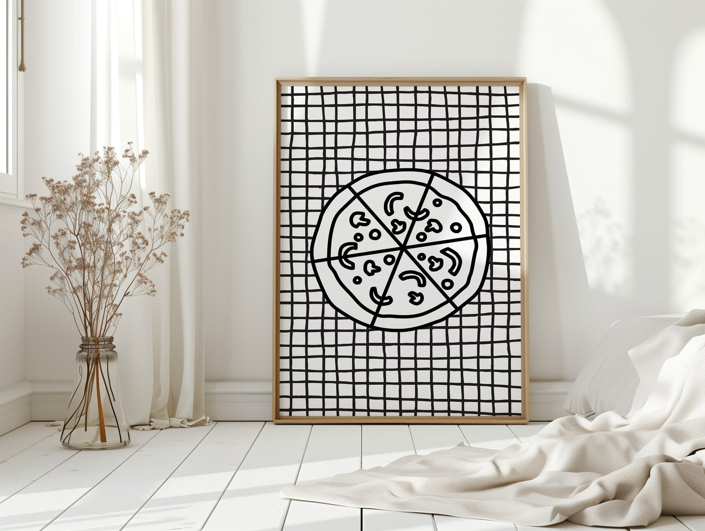 Pizza Stories On Checkered Cloth