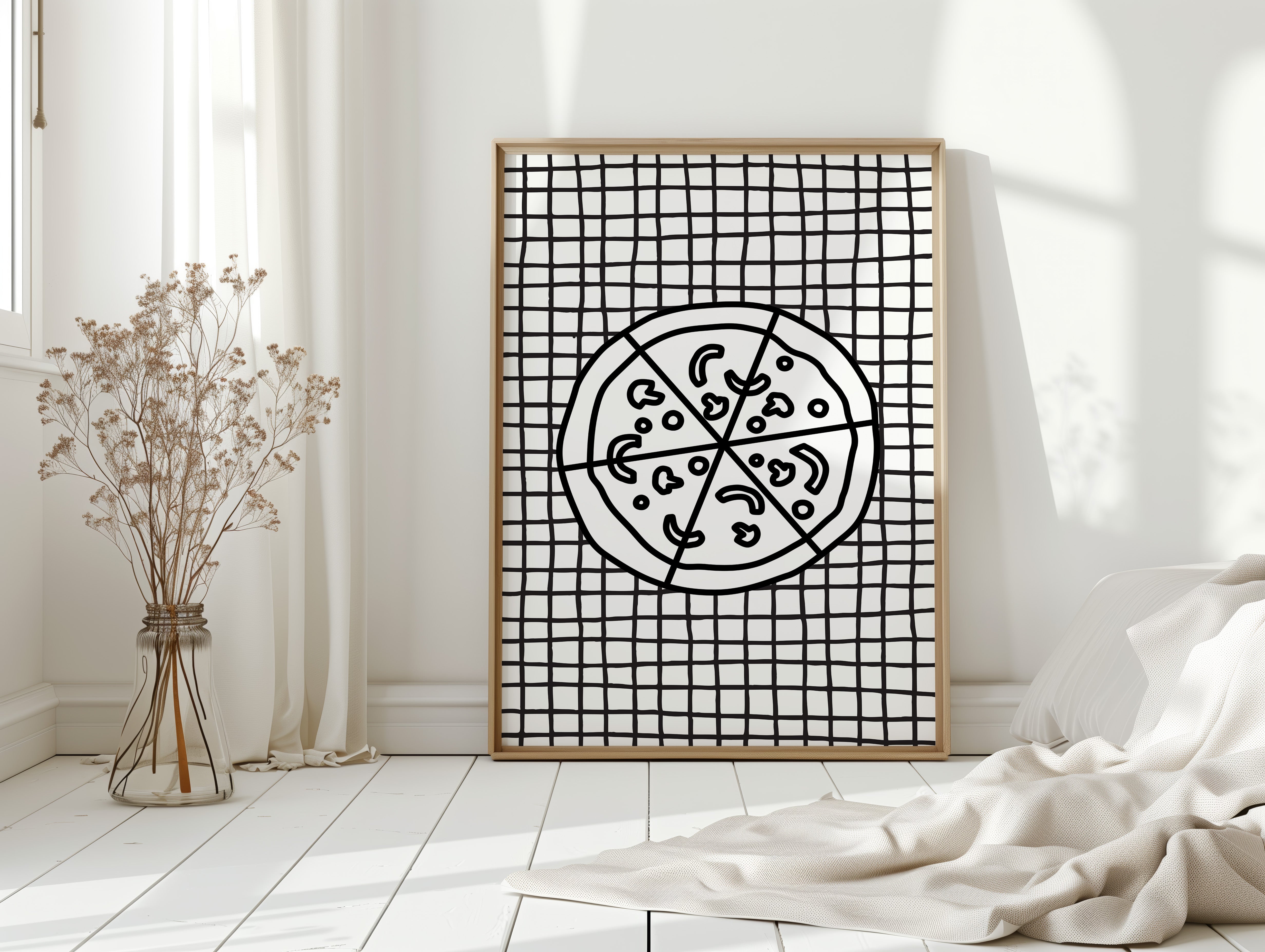 Pizza Stories On Checkered Cloth