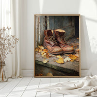 Autumn Leaves Meet Weathered Leather