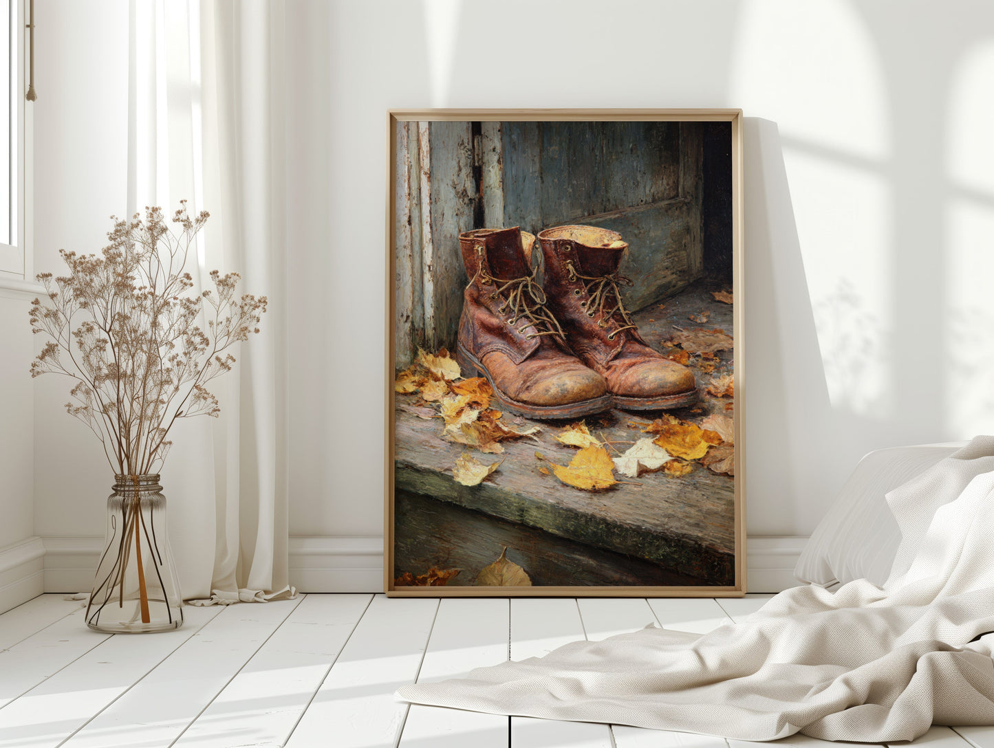 Autumn Leaves Meet Weathered Leather