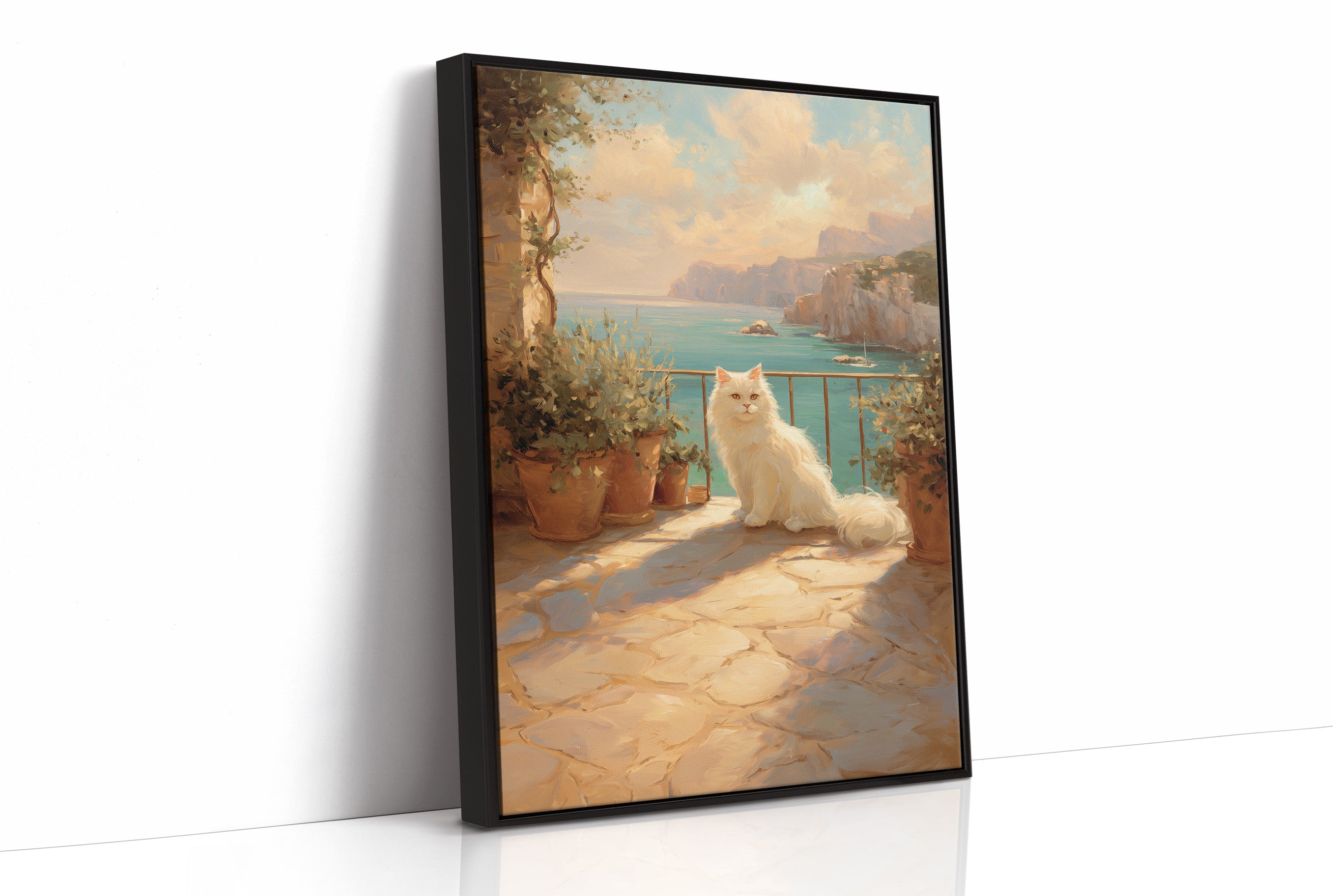 Mediterranean Guardian Basks in Coastal Light