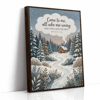 Come to Me, All Who Are Weary: Snowy Forest Cabin