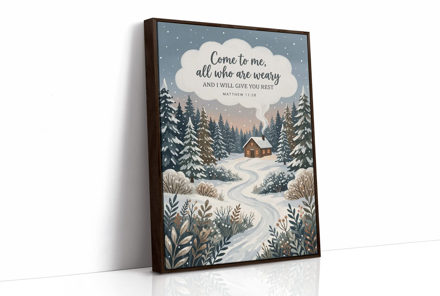 Come to Me, All Who Are Weary: Snowy Forest Cabin