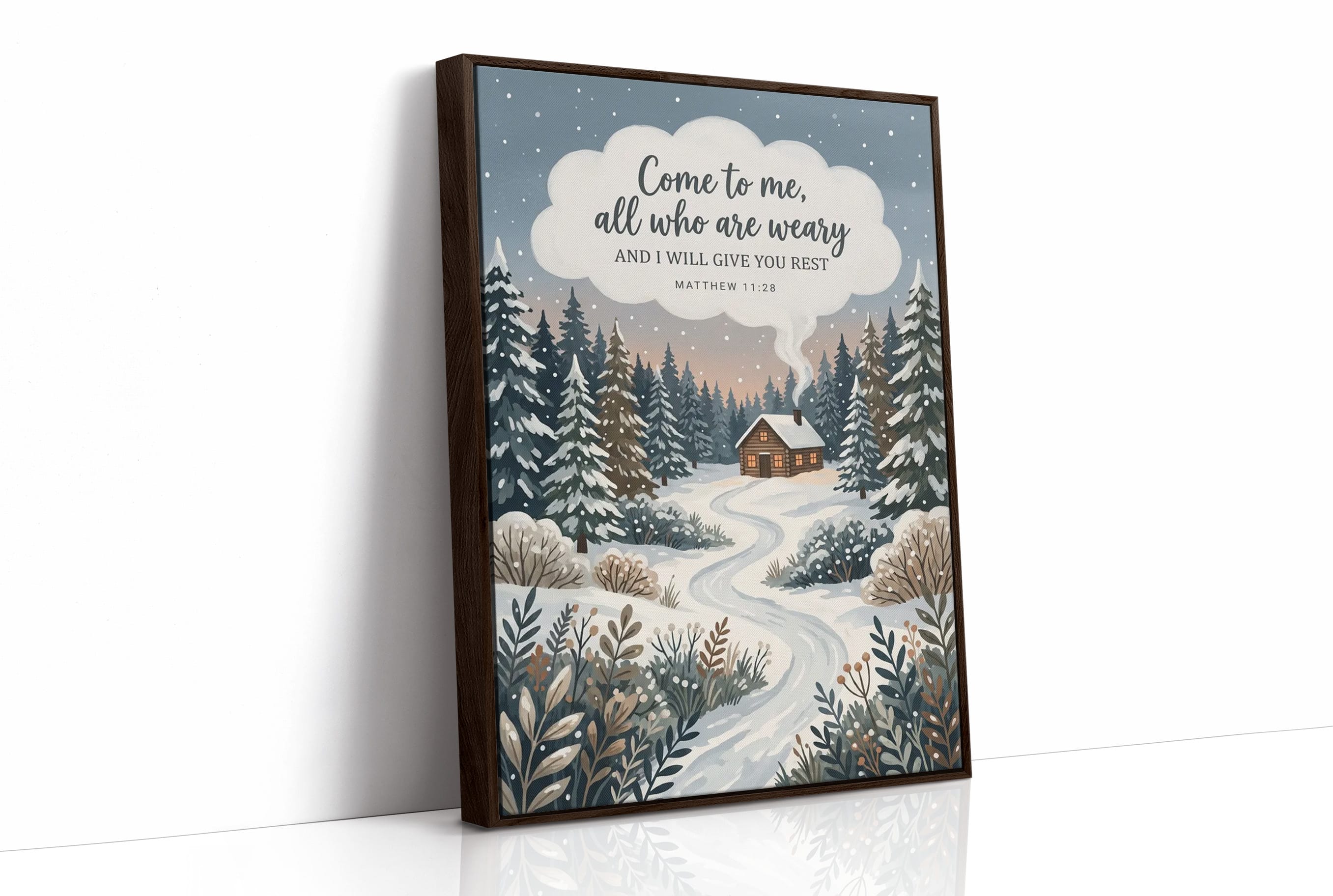 Come to Me, All Who Are Weary: Snowy Forest Cabin