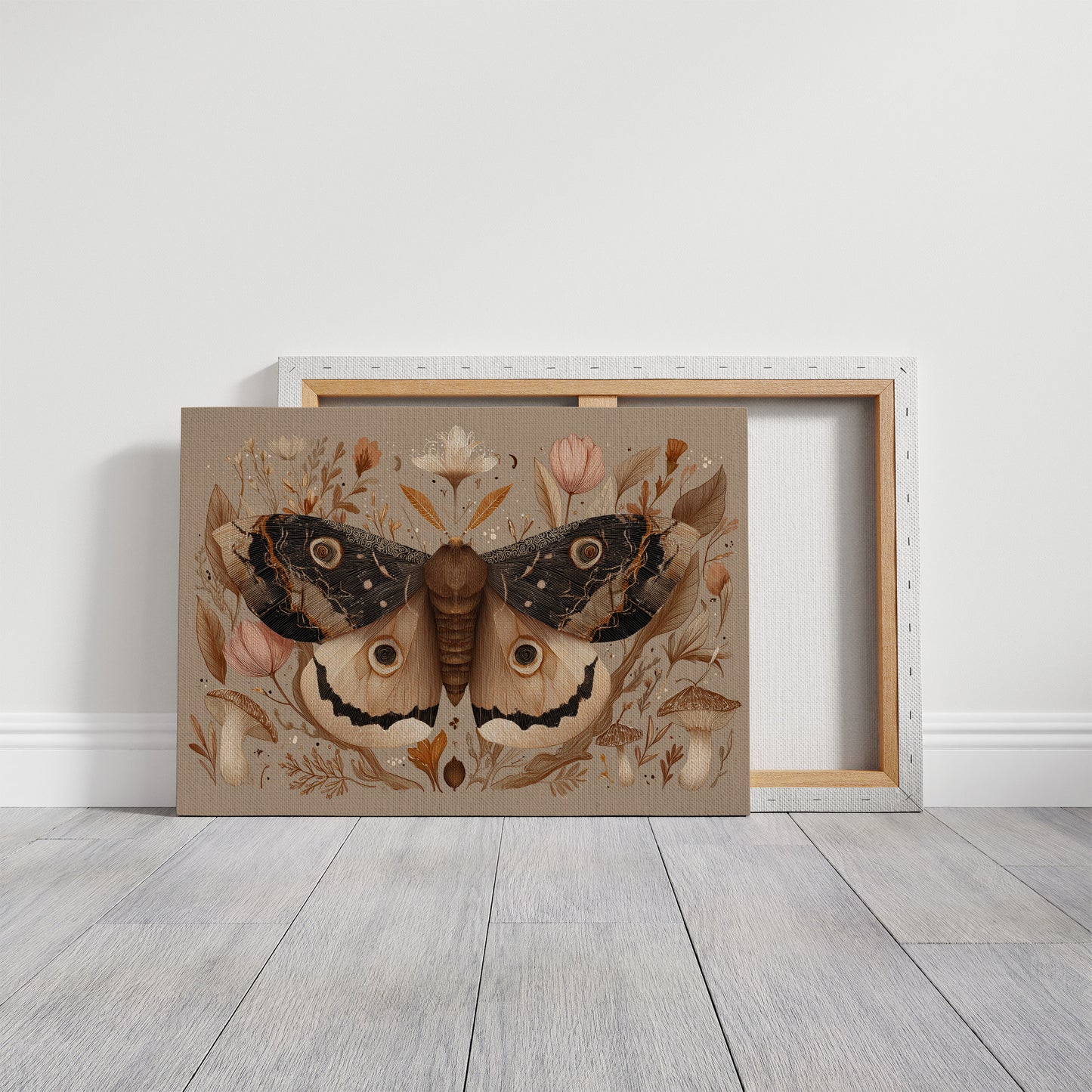 Botanical Moth Among Literary Treasures